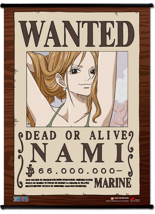 One Piece - Wanted Posters Nami Wall Scroll 31"W x 43"H