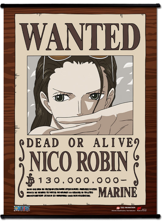 One Piece - Wanted Posters Robin Wall Scroll 31"W x 43"H