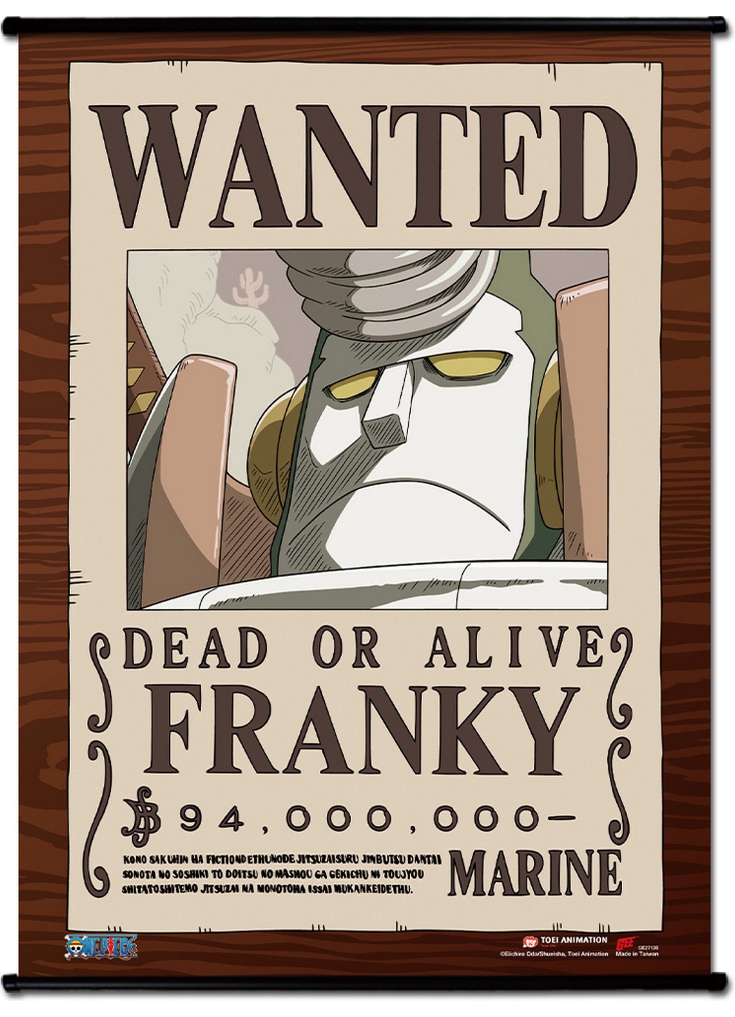 One Piece - Wanted Posters Franky Wall Scroll 31"W x 43"H