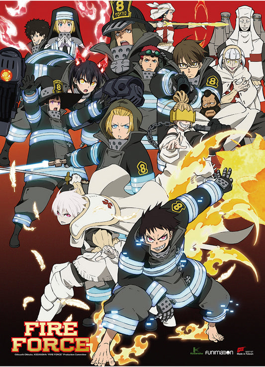 Fire Force - Key Art Group Wall Scroll 31"W x 43"H