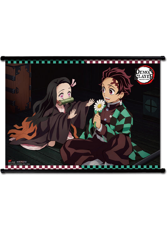 Demon Slayer - Tanjiro Kamado And Nezuko Kamado #C Wall Scroll 31"W x 43"H