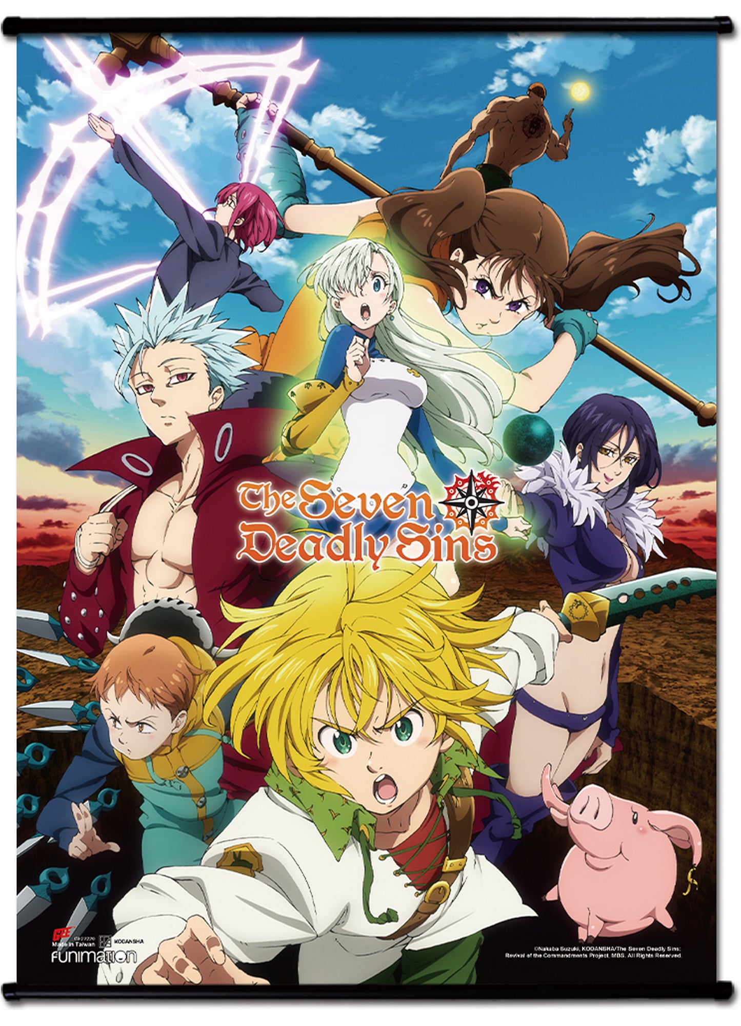 The Seven Deadly Sins S3 - Key Art Wall Scroll 31"W x 43"H