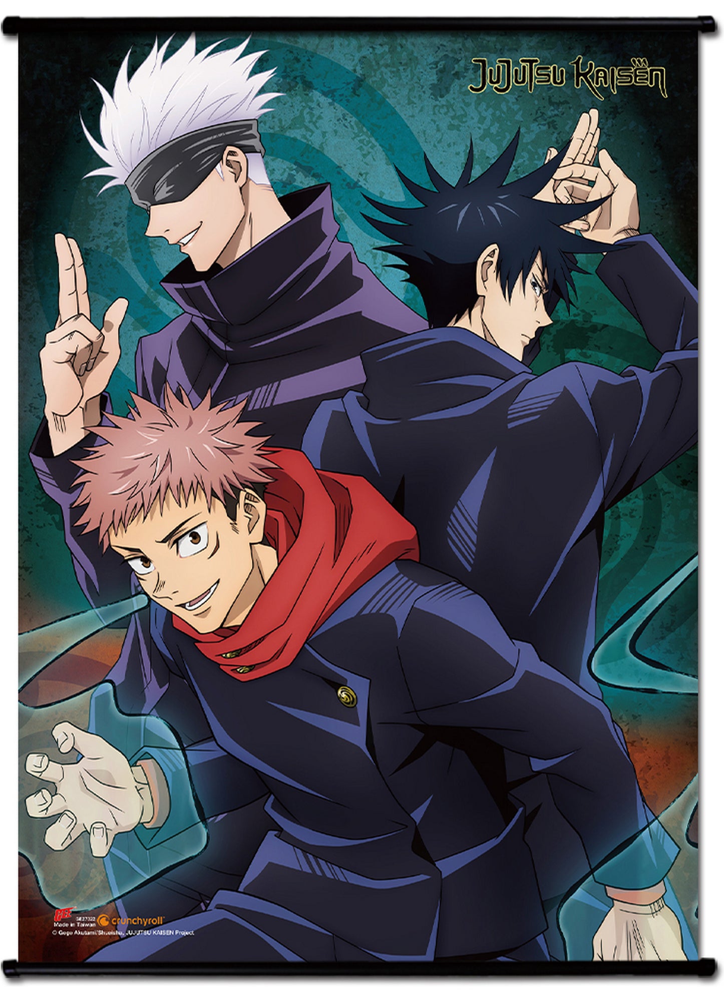 Jujutsu Kaisen - Yuji Itadori & Megumi Fushiguro & Satoru Gojo Group 01 Wall Scroll 31"W x 43"H