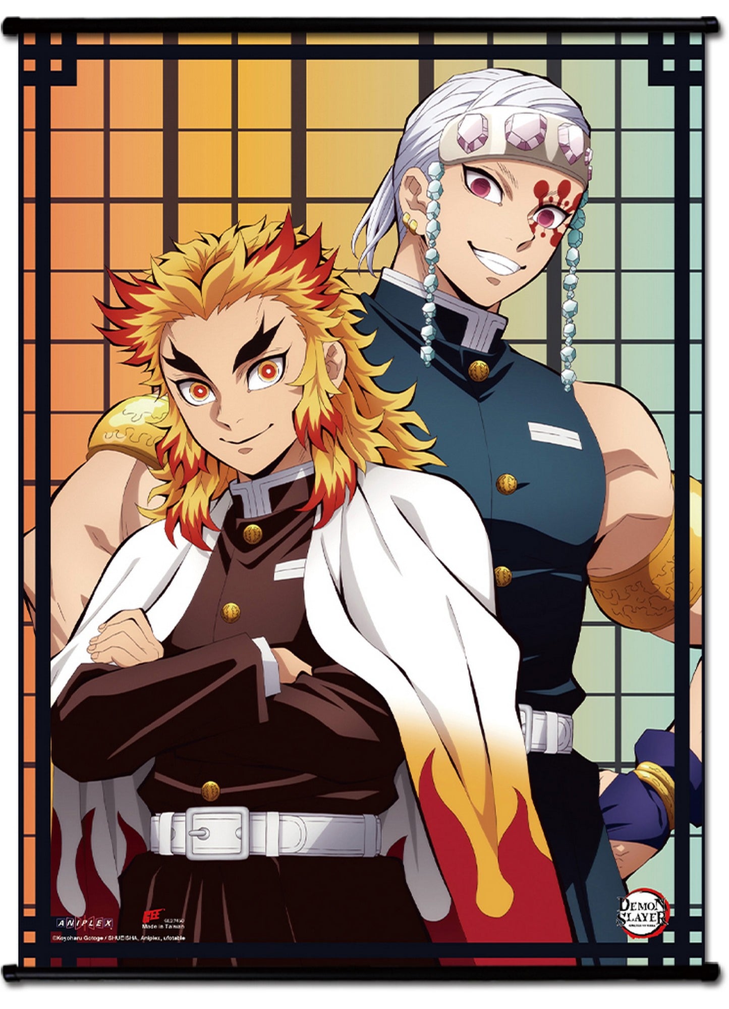 Demon Slayer Tv2 - Entertainment District Arc Kyojuro Rengoku & Tengen Uzui Wall Scroll