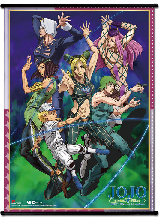 Jojo S5 Stone Ocean - Jolyne Cujoh & Emporio Alnino Group Wall Scroll 31"W x 43"H