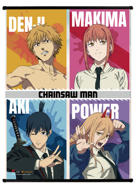 Chainsaw Man - Denji & Power Group Wall Scroll 31"W x 43"H