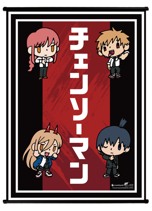 Chainsaw Man - Denji & Pochita SD Group Wall Scroll 31"W x 43"H