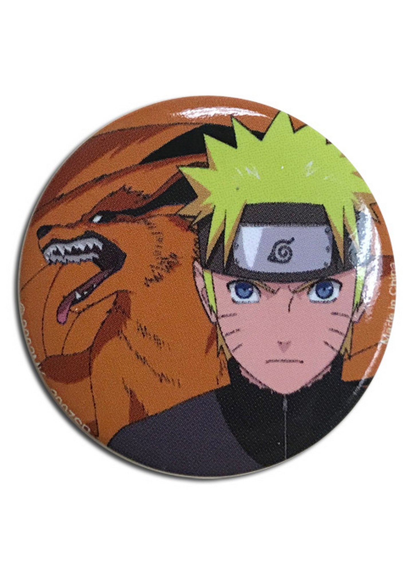 Naruto Shippuden - Naruto Uzumaki & Nine Tailed Fox Kurama Button 1.25"