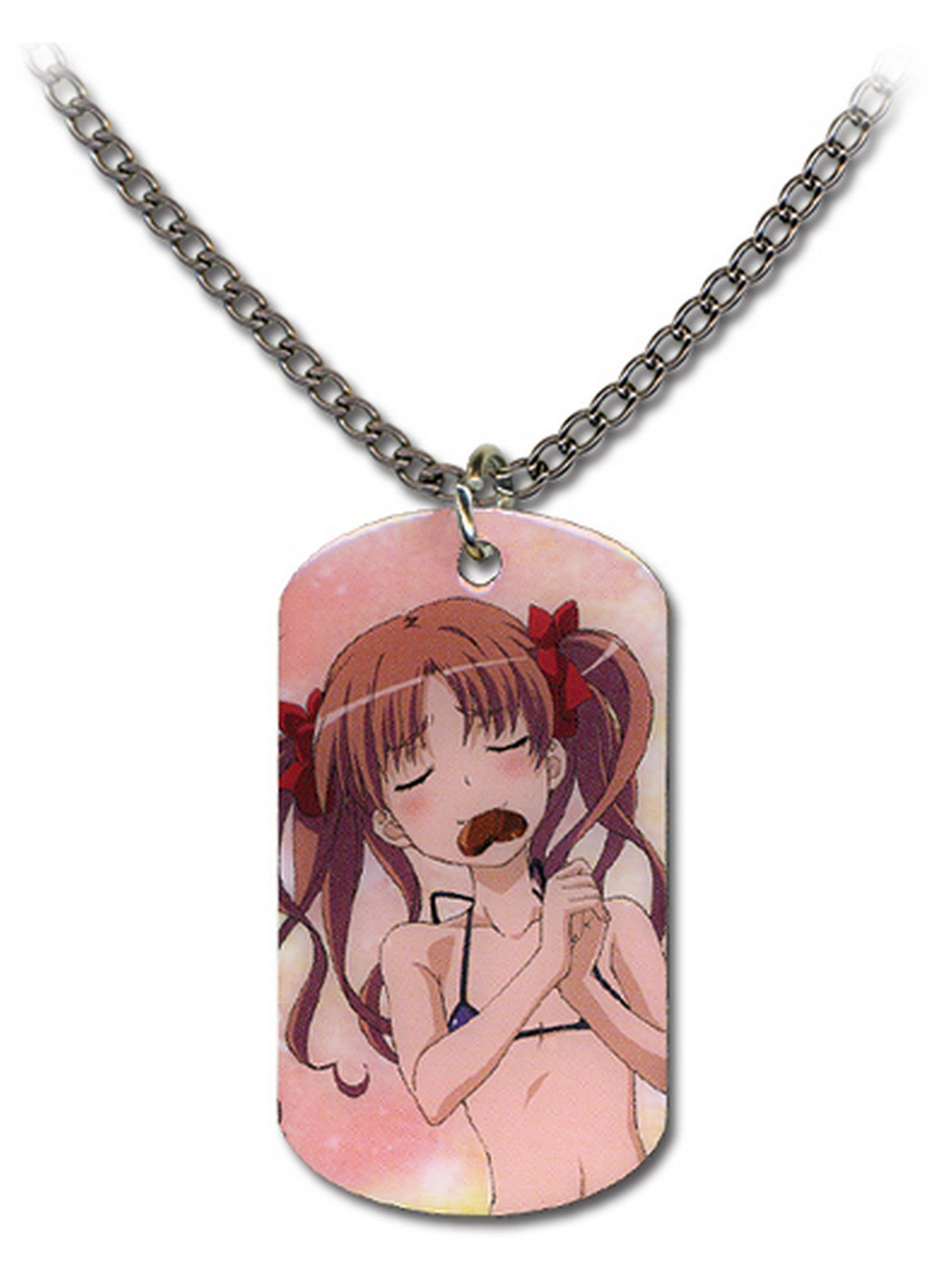 A Certain Scientific Railgun - Kuroko Shirai Swimwear Holding Chocolate On Her Mouth Dog Tag Style Necklace