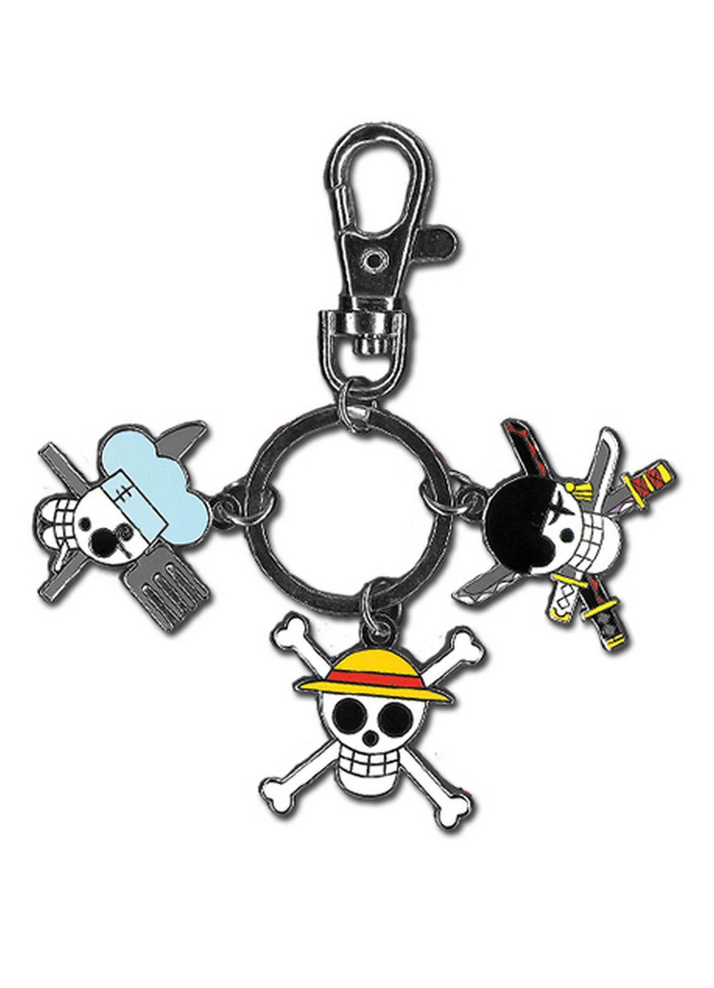 One Piece - Luffy, Sanji & Zoro Jolly Roger Metal Keychain