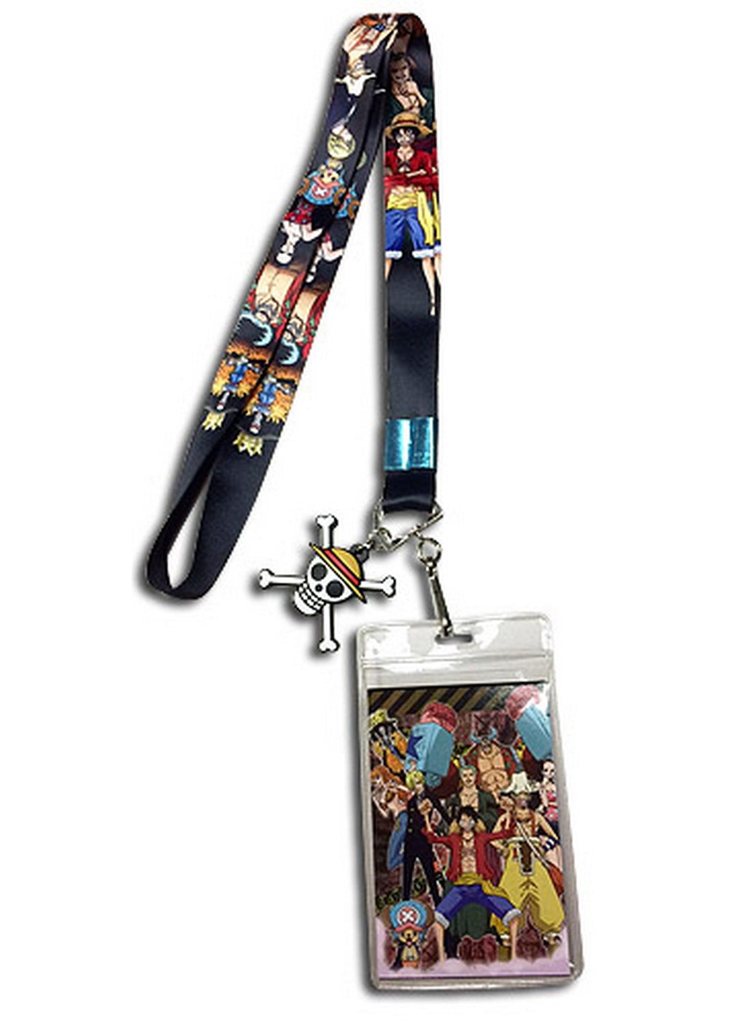 One Piece - Straw Hat Crew Lineup & Skull Icon Lanyard w/ Badge Holder