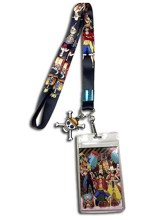 One Piece - Straw Hat Crew Lineup & Skull Icon Lanyard w/ Badge Holder