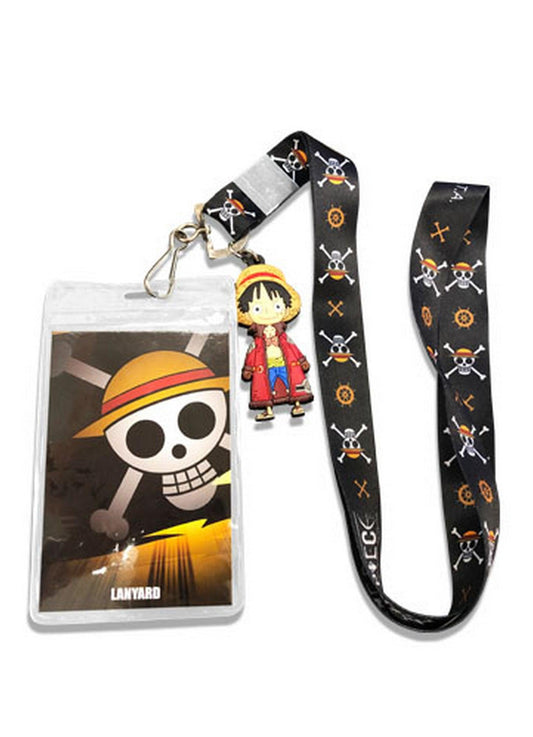 One Piece - Skull w/ Luffy Charm Lanyard w/ Badge Holder