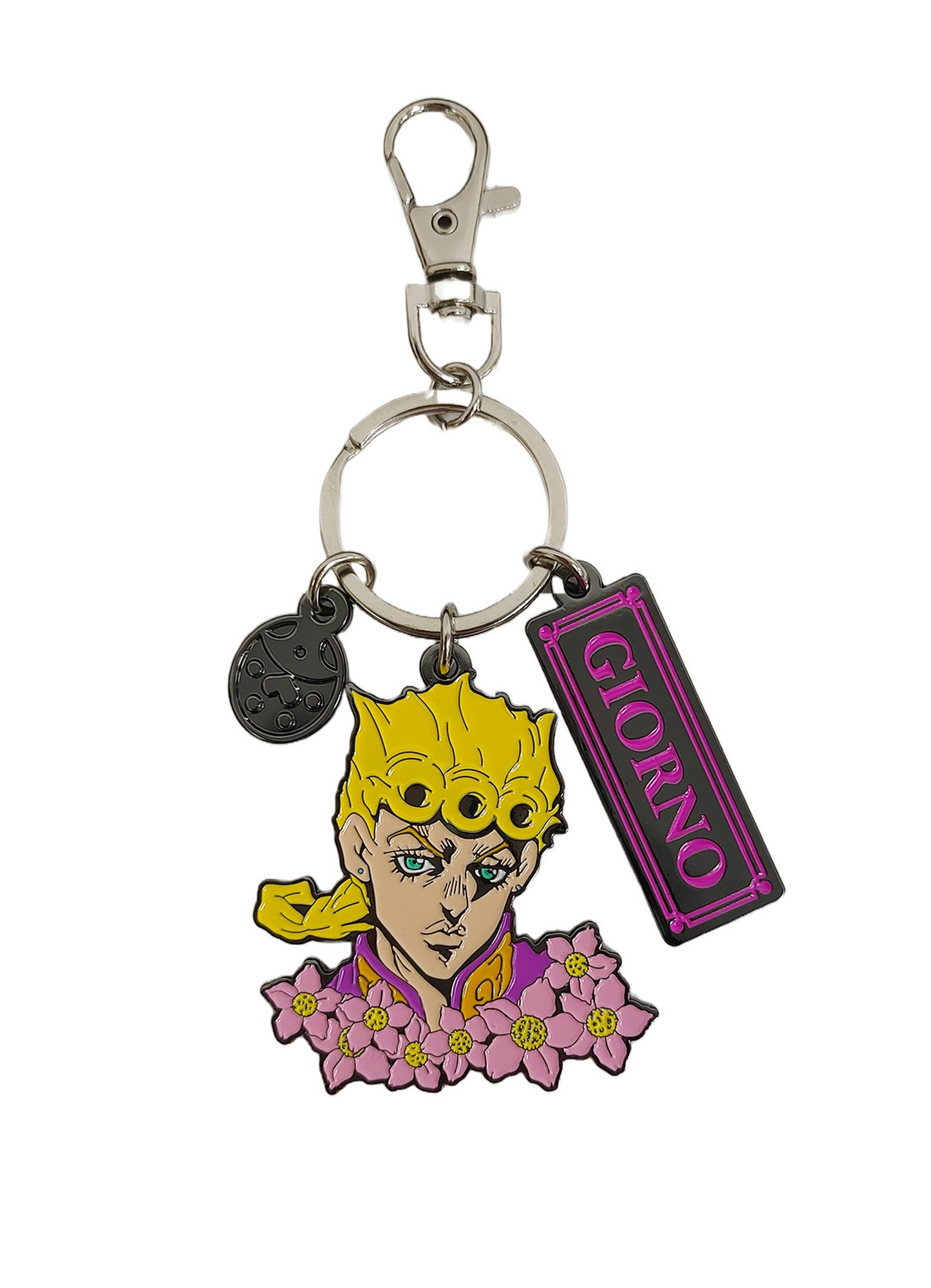 Jojos Bizarre Adventure S4 - Giorno Giovanna Flower Three Charm Keychain