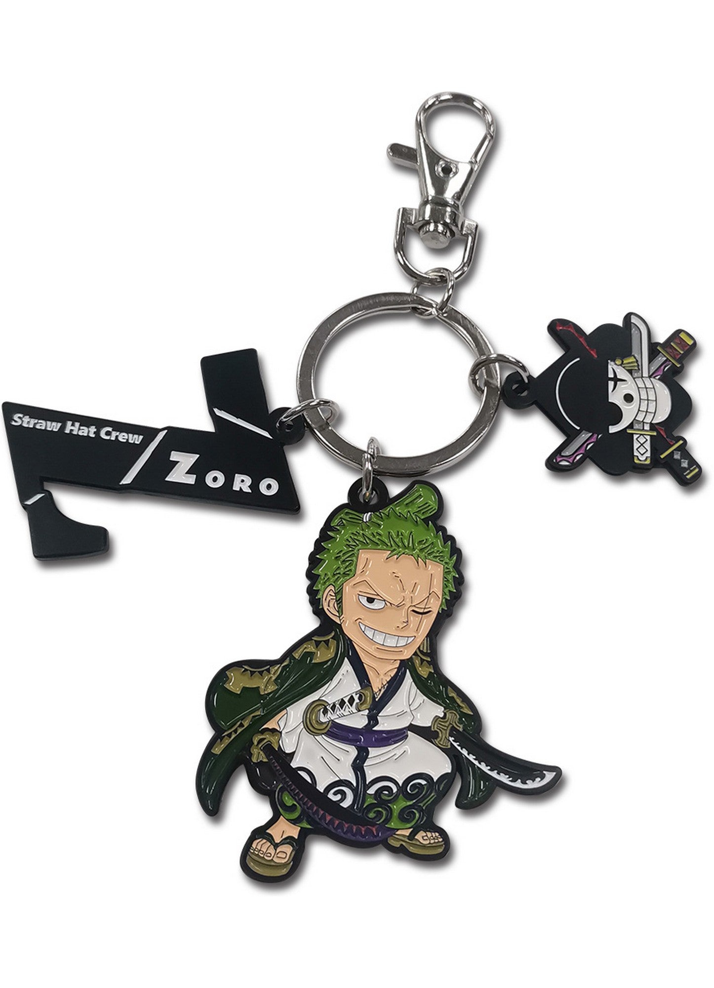 One Piece - Roronoa Zoro Wano Version SD With Icon Three Charm Keychain