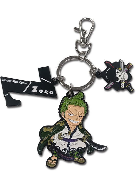 One Piece - Roronoa Zoro Wano Version SD With Icon Three Charm Keychain