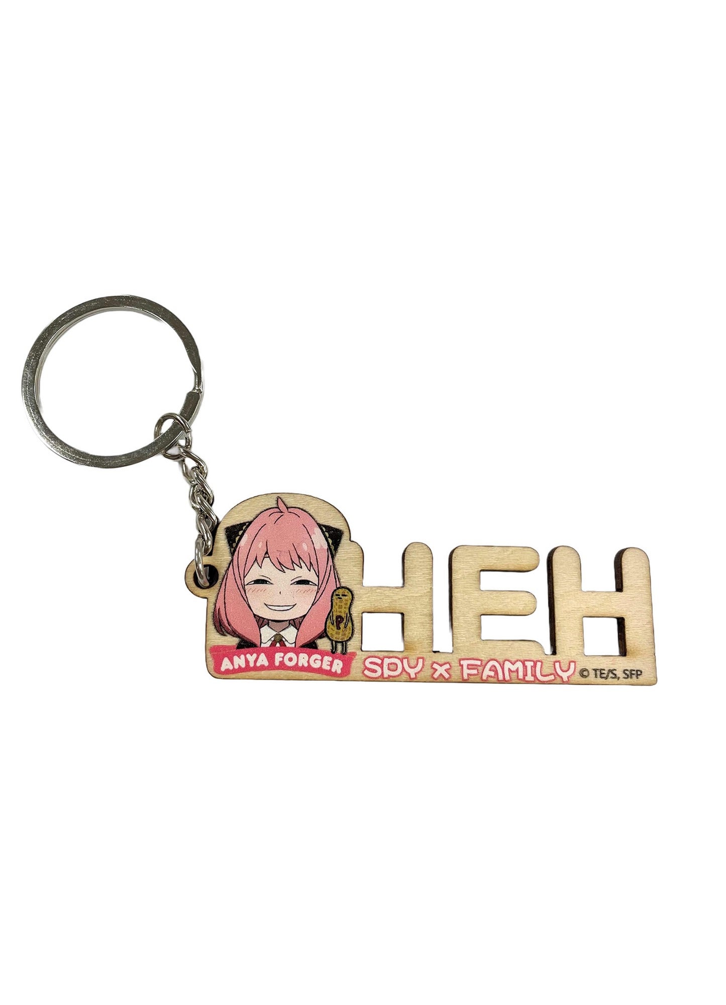Spy X Family - Anyas Heh Face Wooden Keychain