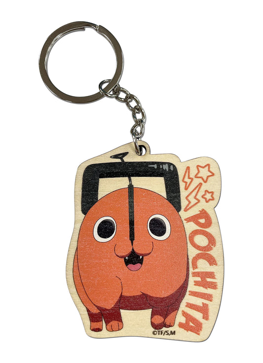 Chainsaw Man - Pochita Walking Pochita Wooden Keychain