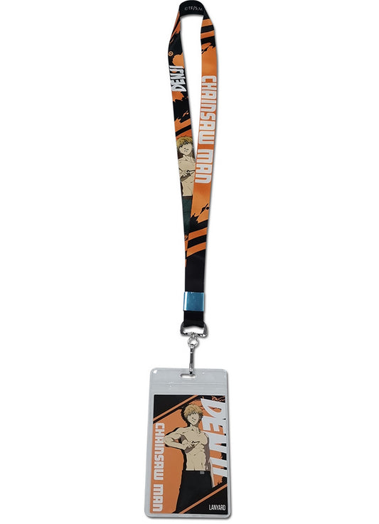 Chainsaw Man - Denji Character Square Background Lanyard