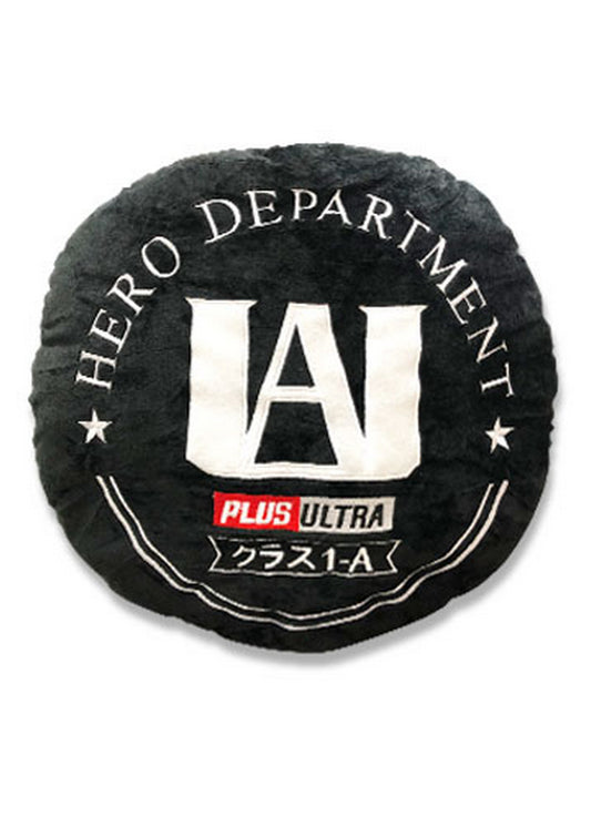 My Hero Academia - U.A. Logo Round Black Throw Pillow 17"