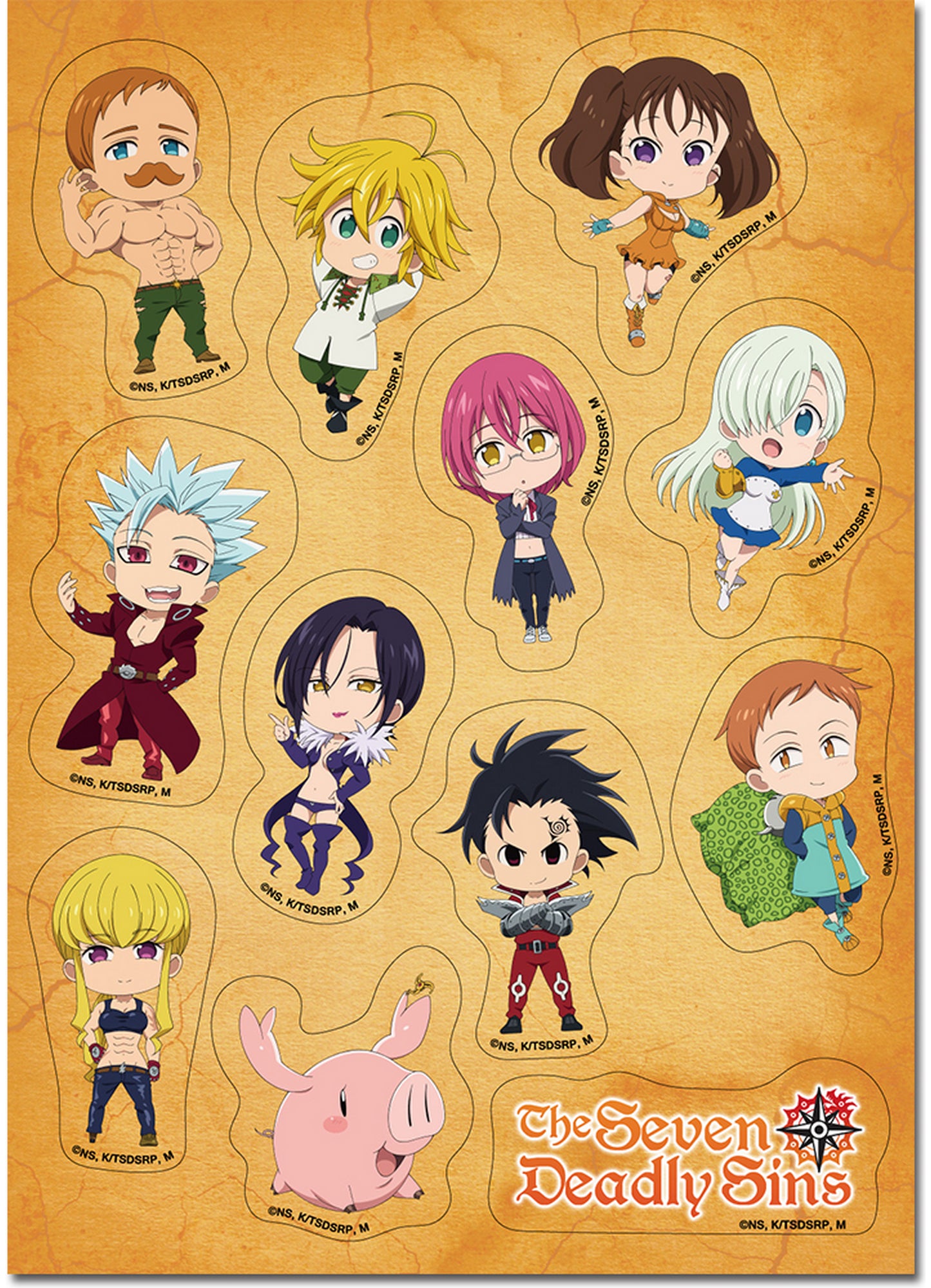 The Seven Deadly Sins S3 - SD Character Cut Sticker Set