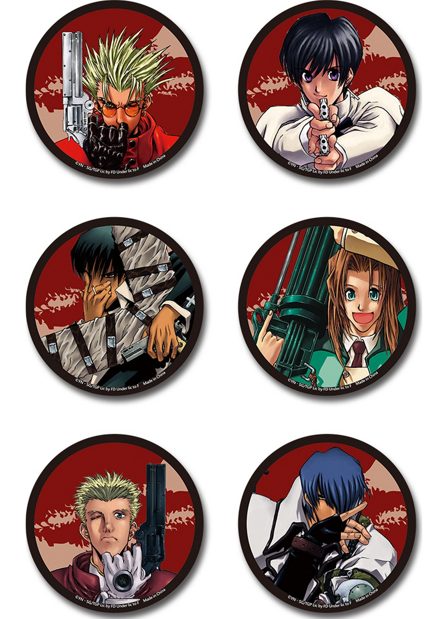 Trigun - Main Character Sticker Die-Cut Set