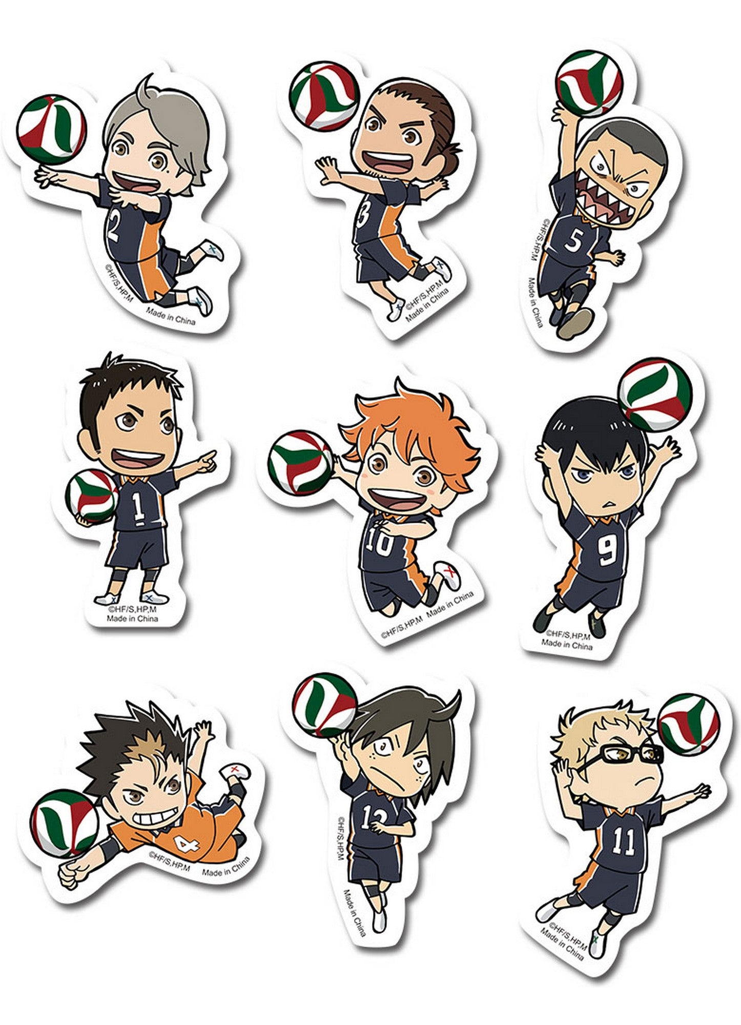 Haikyu S1 - Karasuno SD Die-Cut Sticker Set