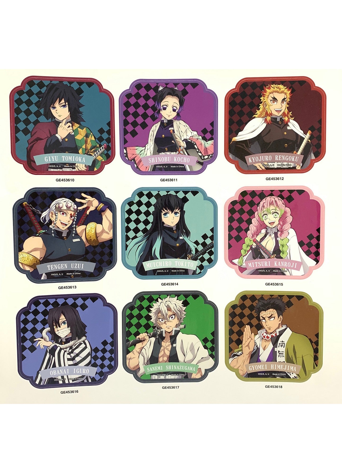 Demon Slayer Tv2 - Hashira #2 Die-Cut Sticker Set
