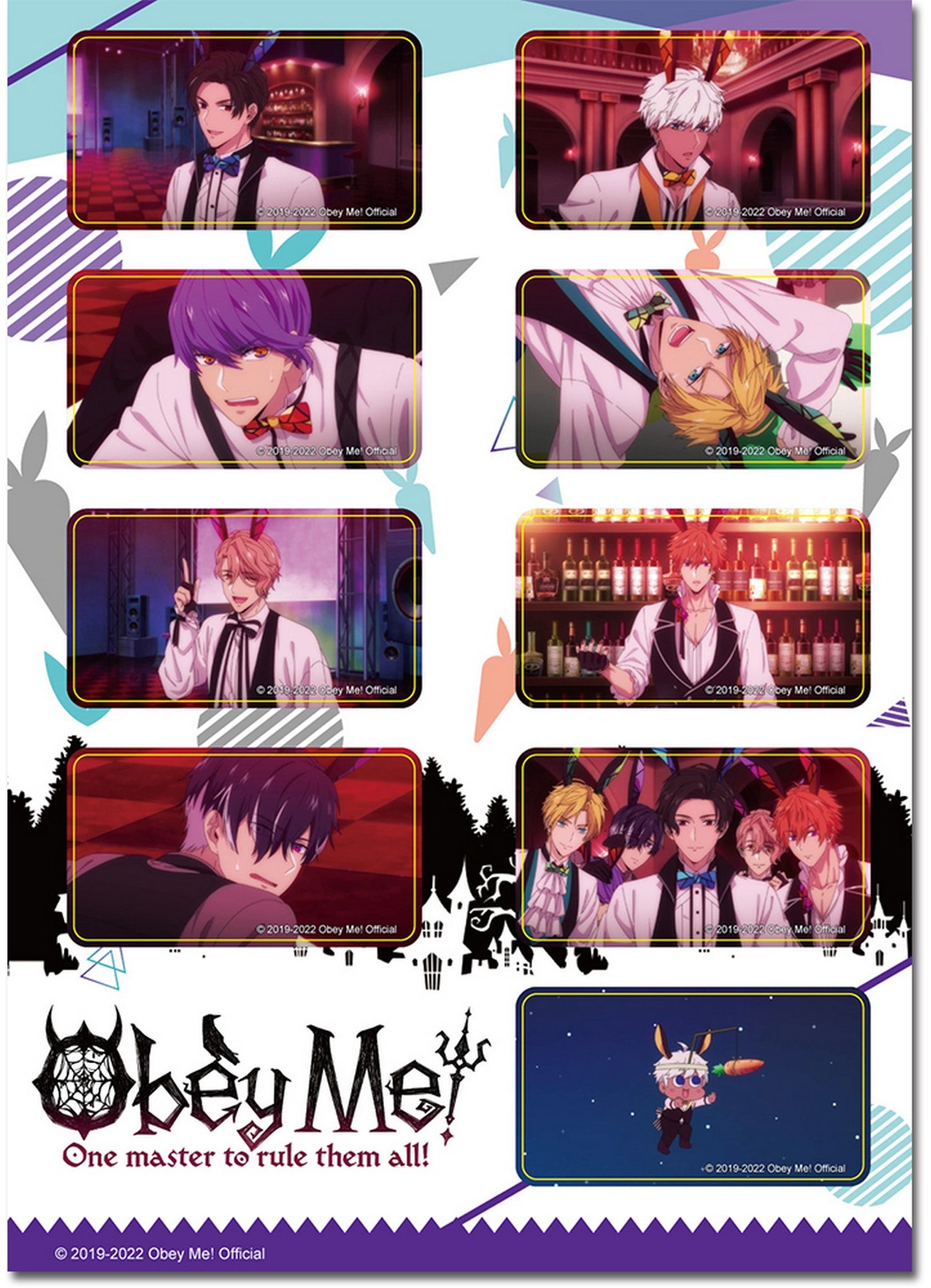 Obey Me - Group Screen Shot Bunny Ears Sticker Set