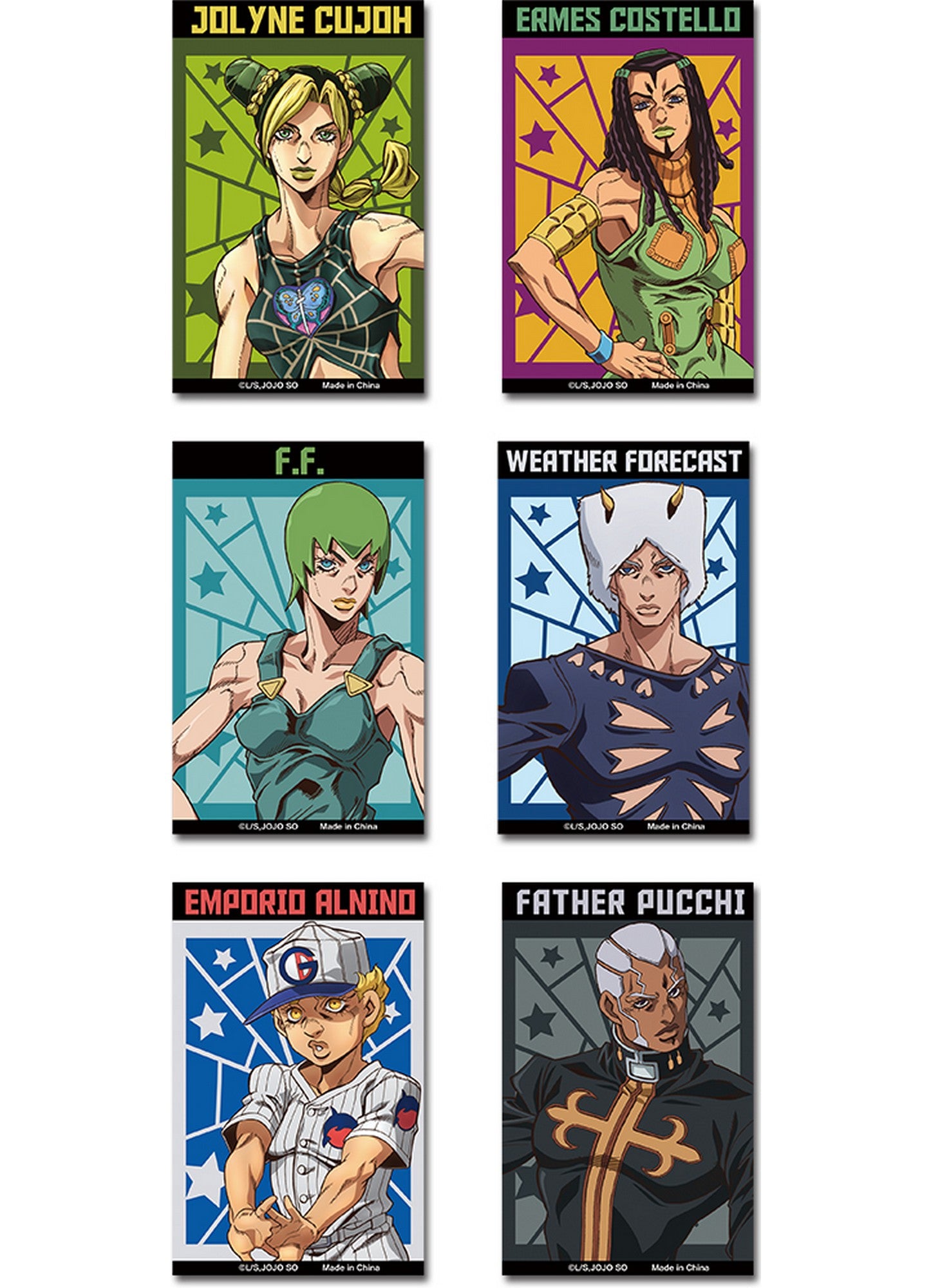 Jojos S5 Stone Ocean - Characters Die-Cut Sticker
