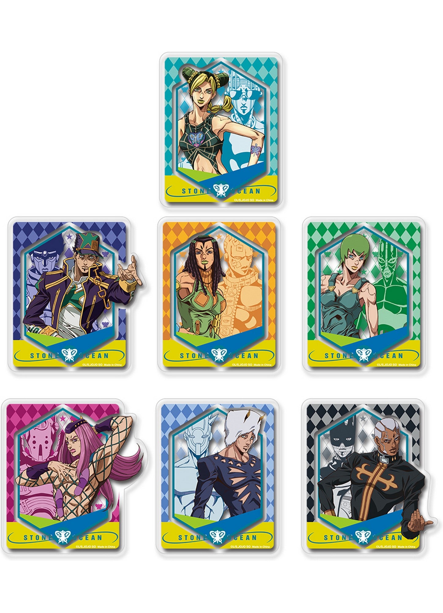 Jojos S5 Stone Ocean - Group Character With Stand Version Transparent Sticker Set