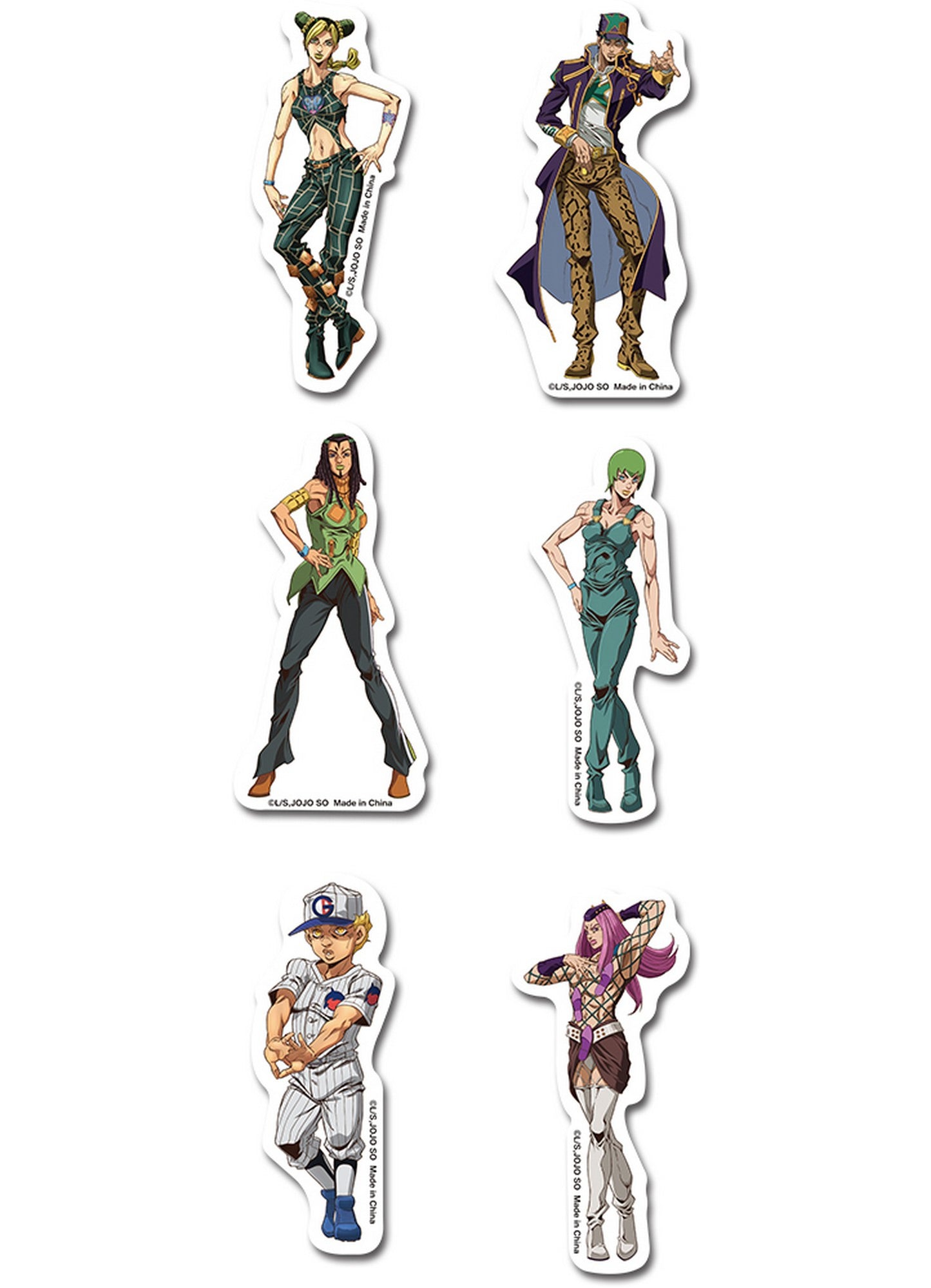 Jojos S5 Stone Ocean - Character Group Die-Cut Sticker