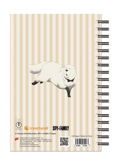 Spy X Family - Bond Yellow Stripes Background Notebook