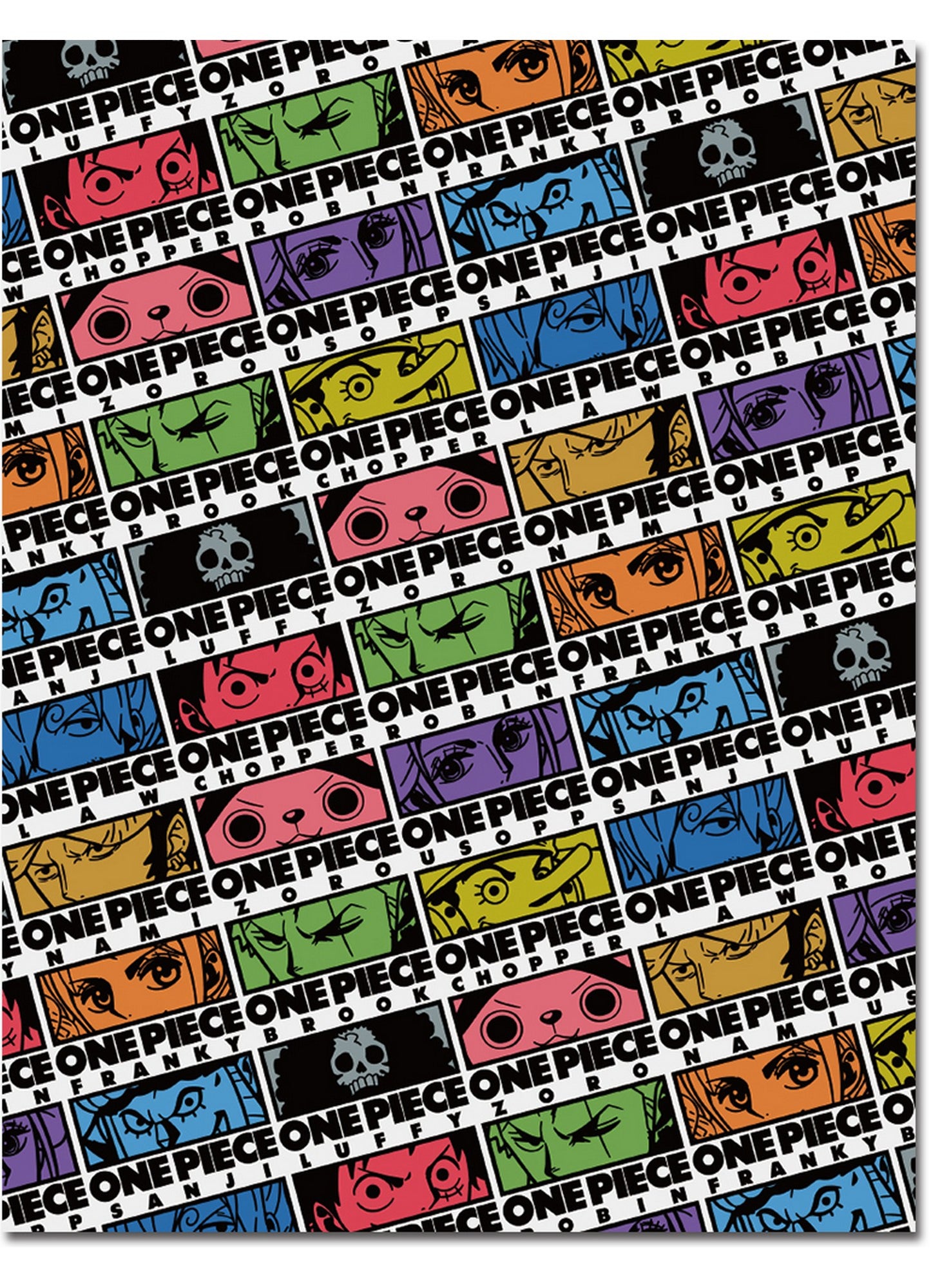 One Piece - Wa Group Eyes Patterns Sublimation Throw Blanket 46"W x 60"H