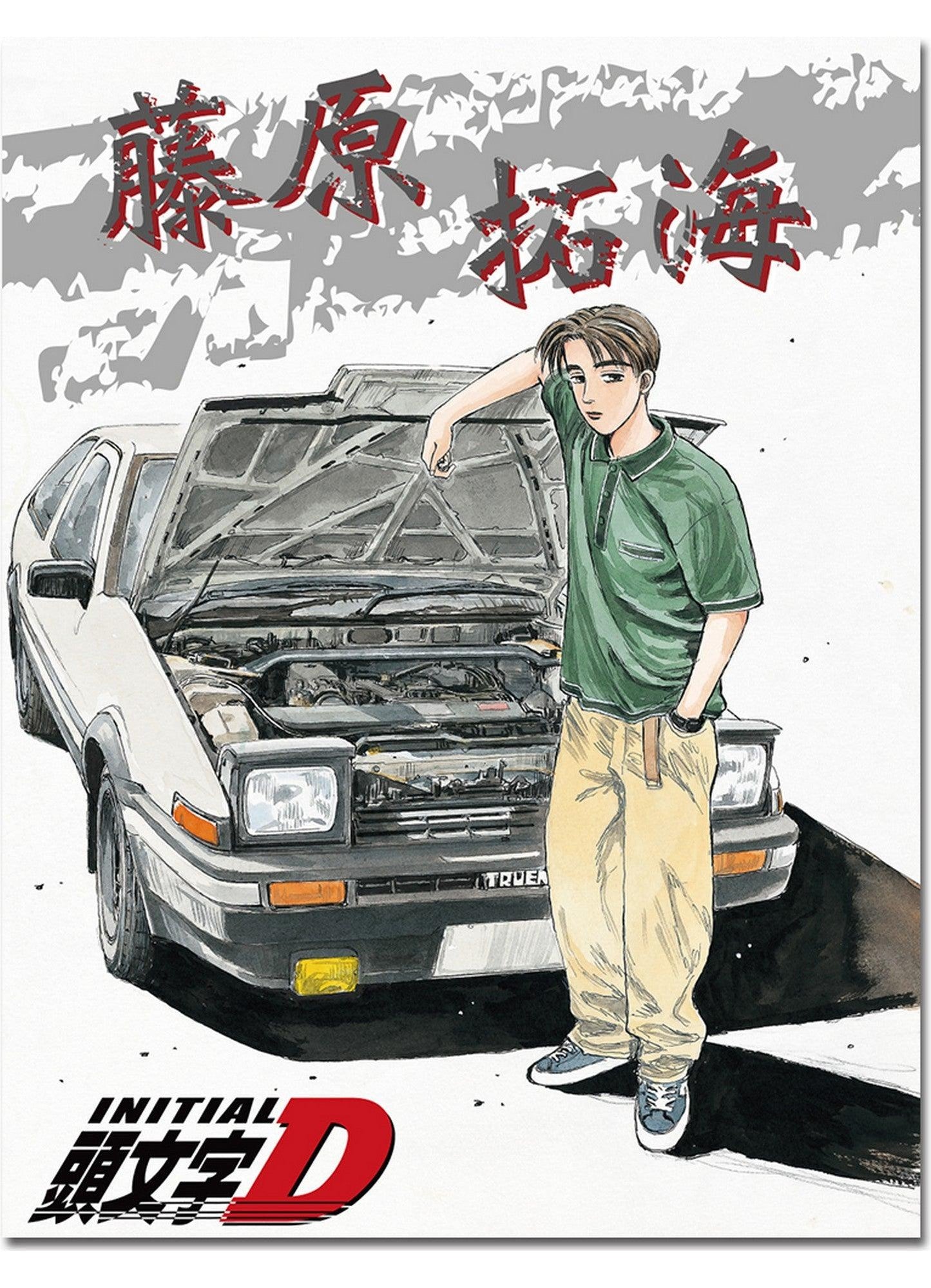 Initial D - Fujiwara Takumi w/ AE86 Art Throw Blanket