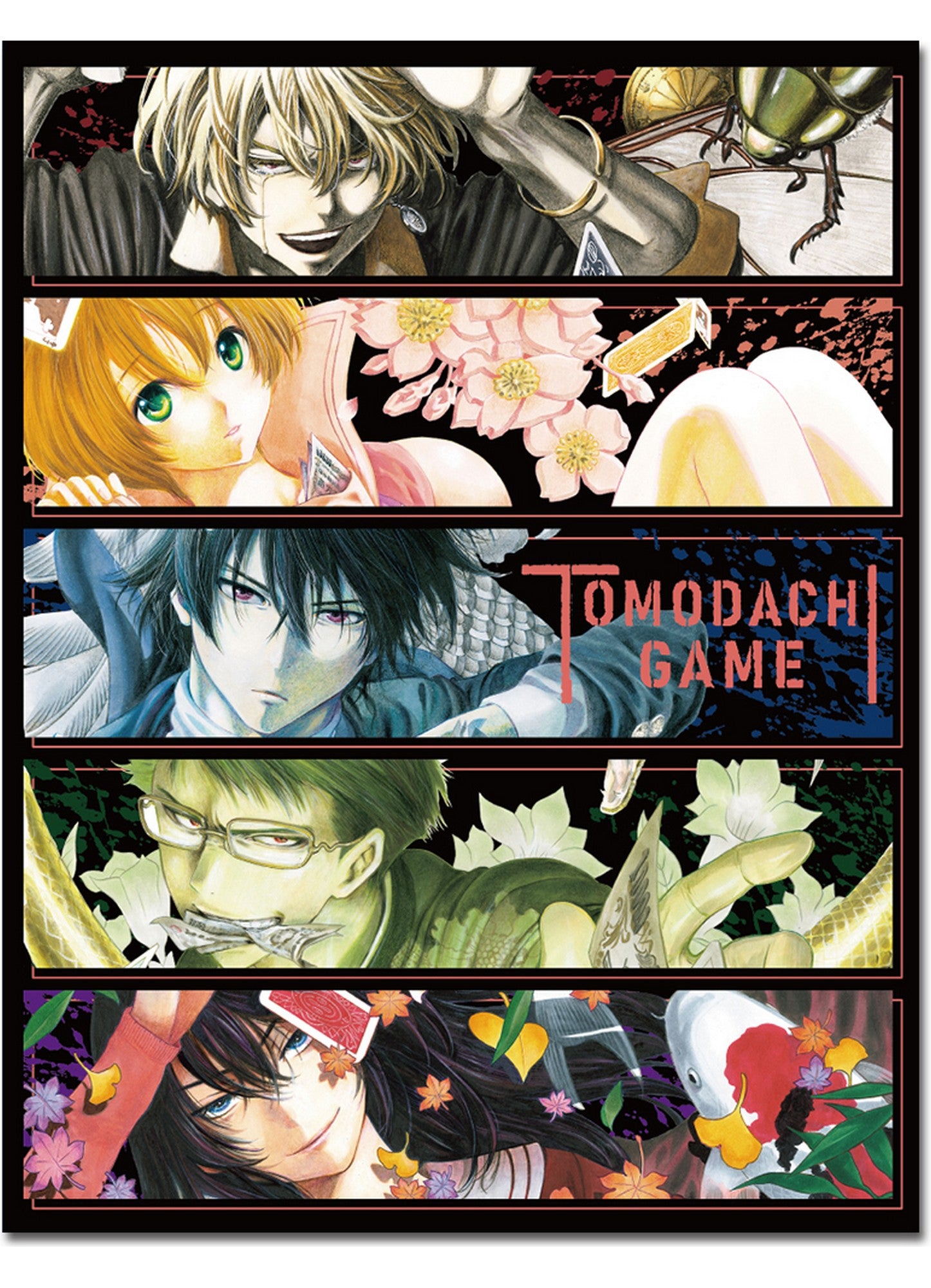 Tomodachi Game Manga - Group Cover Art Sublimation Throw Blanket 46"W x 60"H
