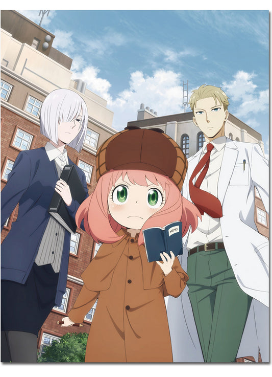 Spy X Family - Detective Anya Forger Accompained by Loid and Fiona Throw Blanket 46"W x 60"H
