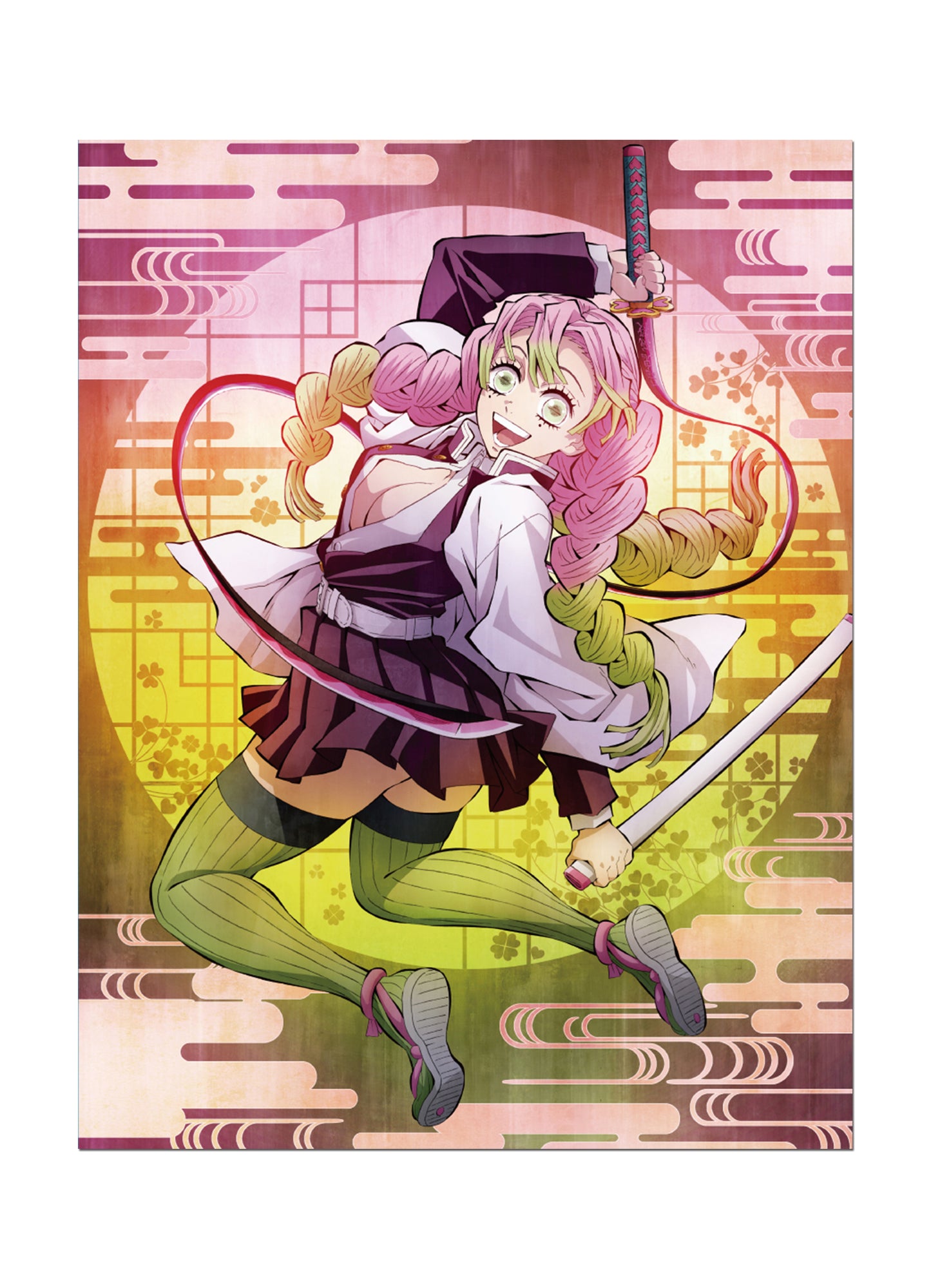 Demon Slayer Tv3 - Mitsuri Kanroji Throw Blanket 46"W x 60"H