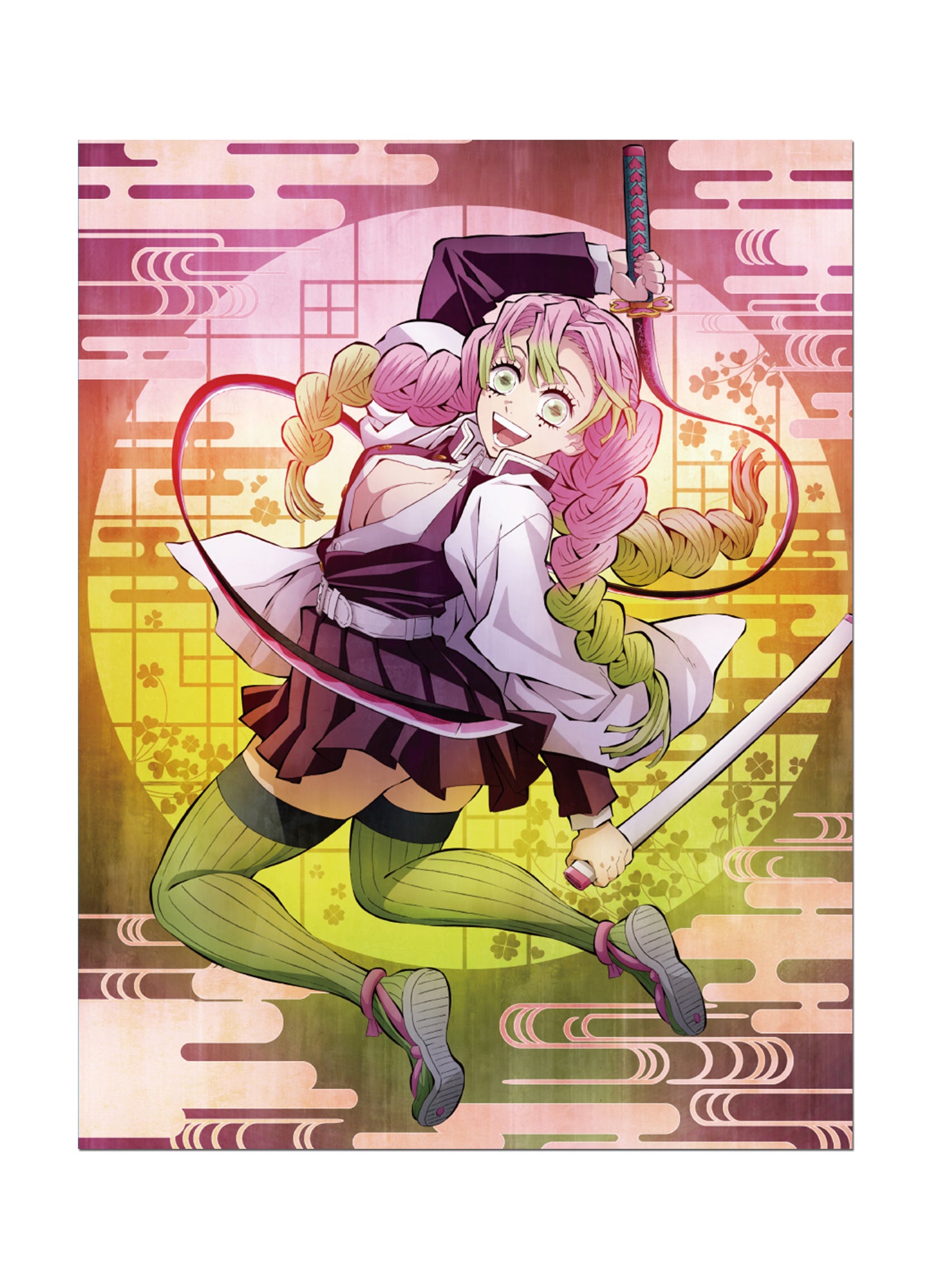 Demon Slayer Tv3 - Mitsuri Kanroji Throw Blanket 46"W x 60"H