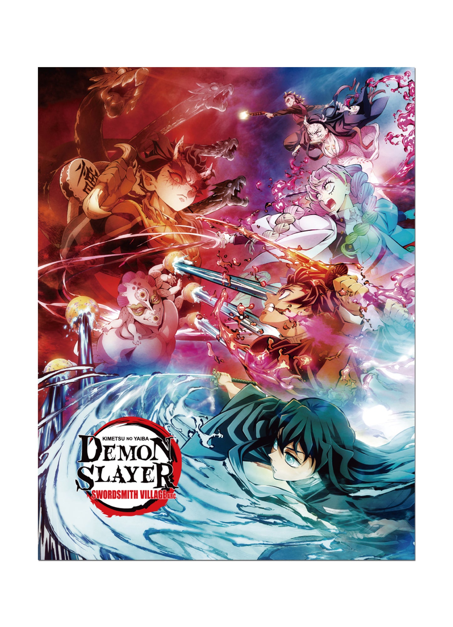 Demon Slayer S3 - Key Art 02 Group Throw Blanket 46"W x 60"H