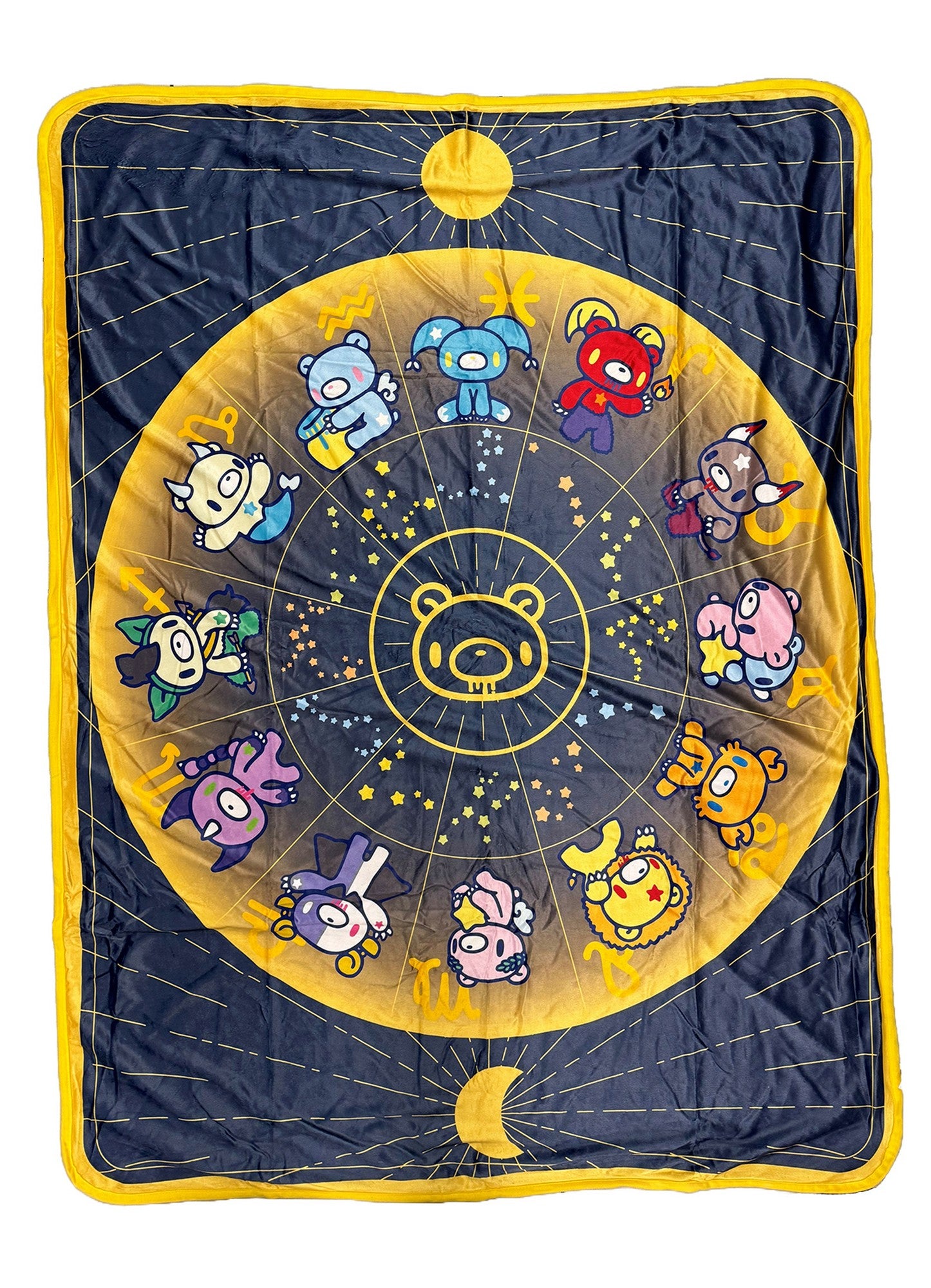 Gloomy Bear - Horoscope Style Art Throw Blanket 46"W x 60"H