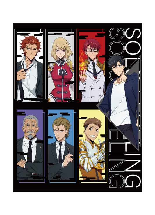 Solo Leveling - Sung Jinwoo Solo With Other Character Color Art Throw Blanket 46"W x 60"H