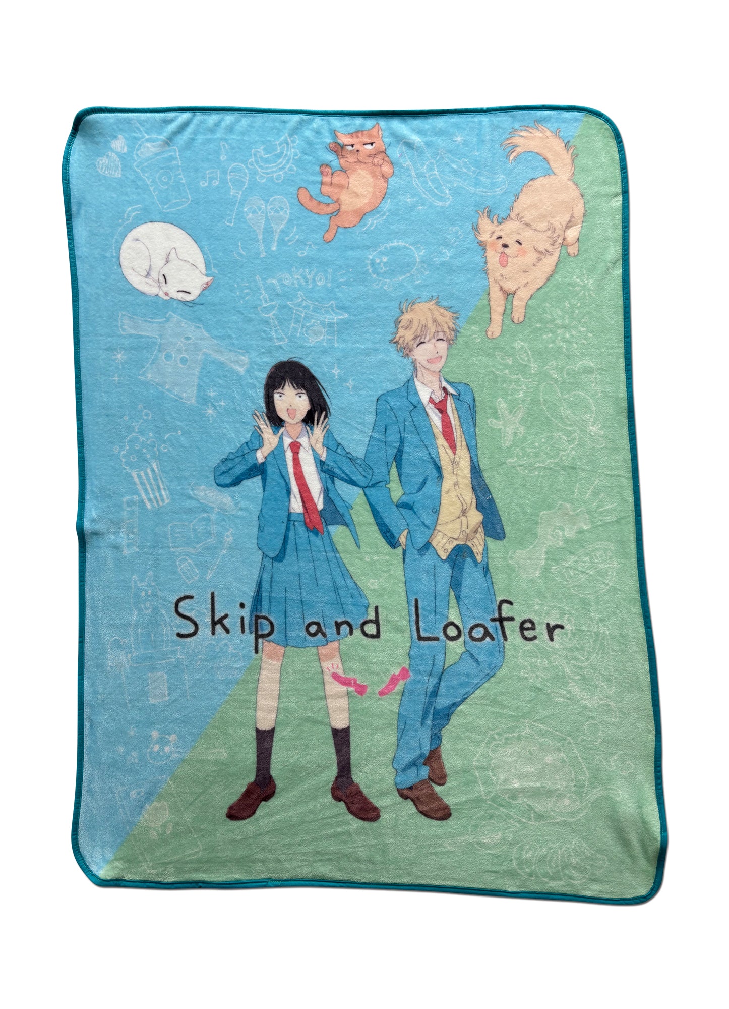 Skip And Loafer - Key Visual Mitsumi And Shima Blanket 46"W x 60"H