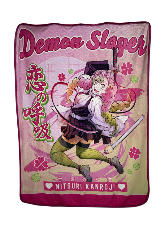 Demon Slayer S3 - Mitsuri Kanoroji's Love Breathing Style Throw Blank 46"W x 60"H