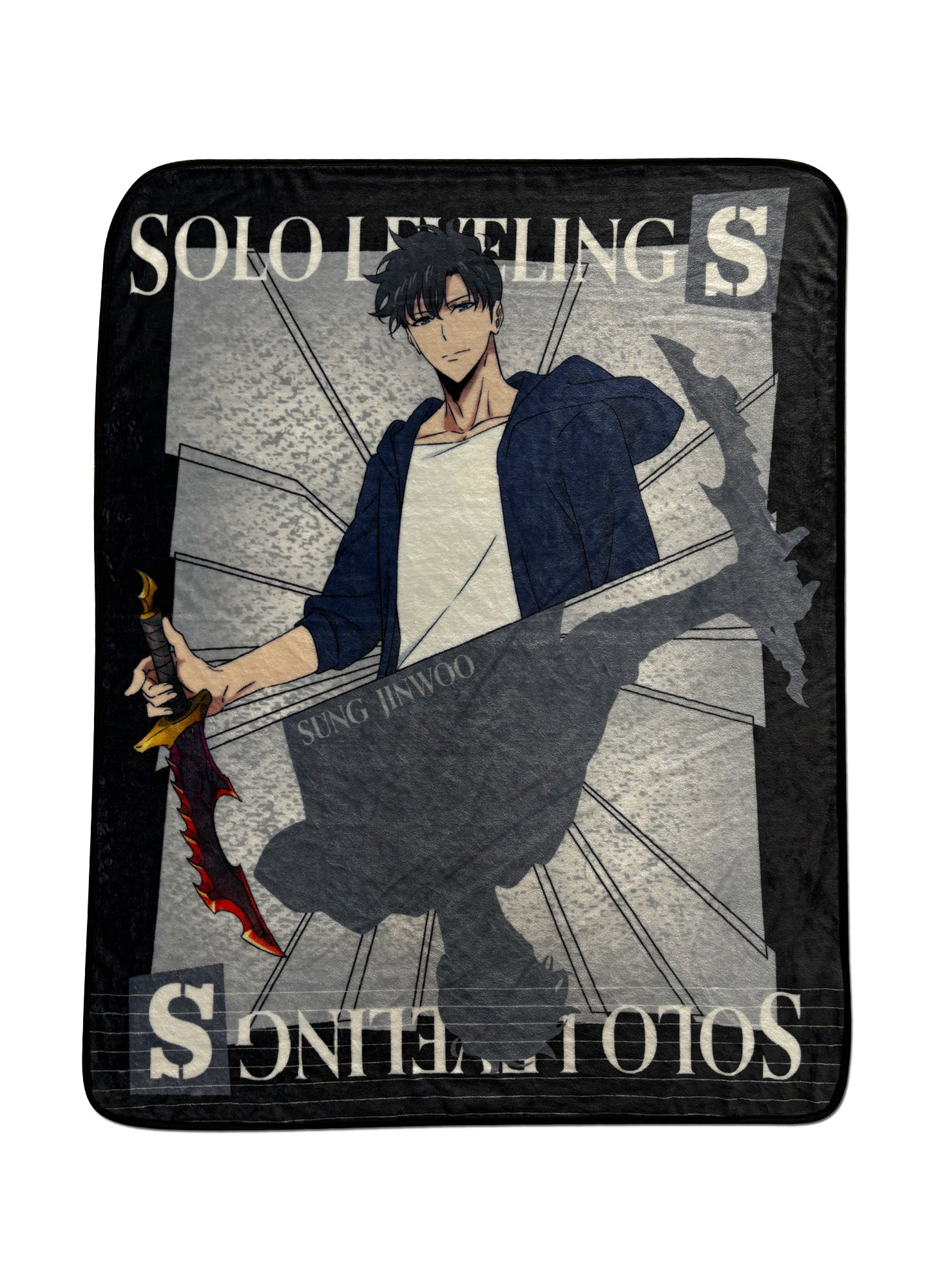 Solo Leveling - Sung Jinwoo Solo With Name Style Art Throw Blanket