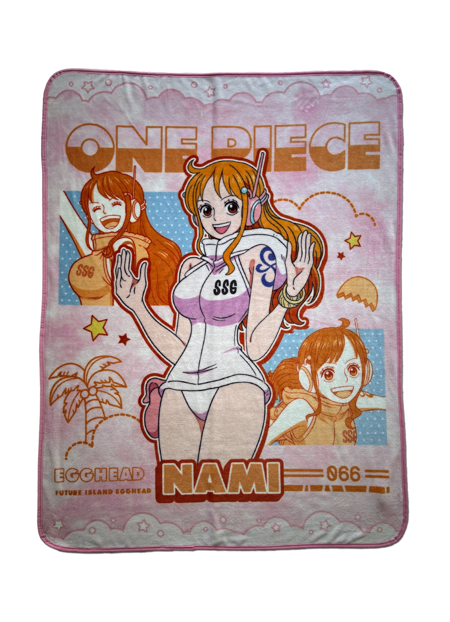 One Piece - Nami Egghead Pink Throw Blanket 46"W x 60"H
