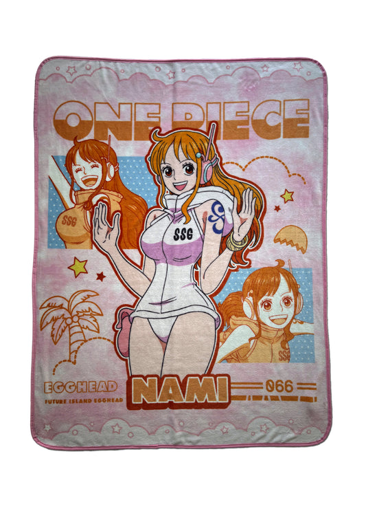 One Piece - Nami Egghead Pink Throw Blanket 46"W x 60"H