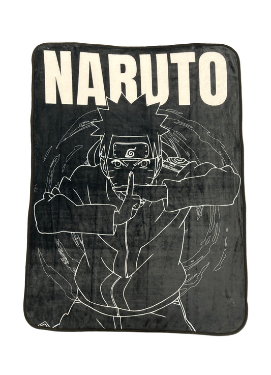 Naruto Shippuden - Naruto Uzumaki White Line Throw Blanket 46"W x 60"H