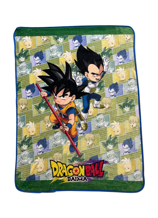 Dragon Ball Daima - Son Goku & Vegeta Mini Throw Blanket 46"W x 60"H