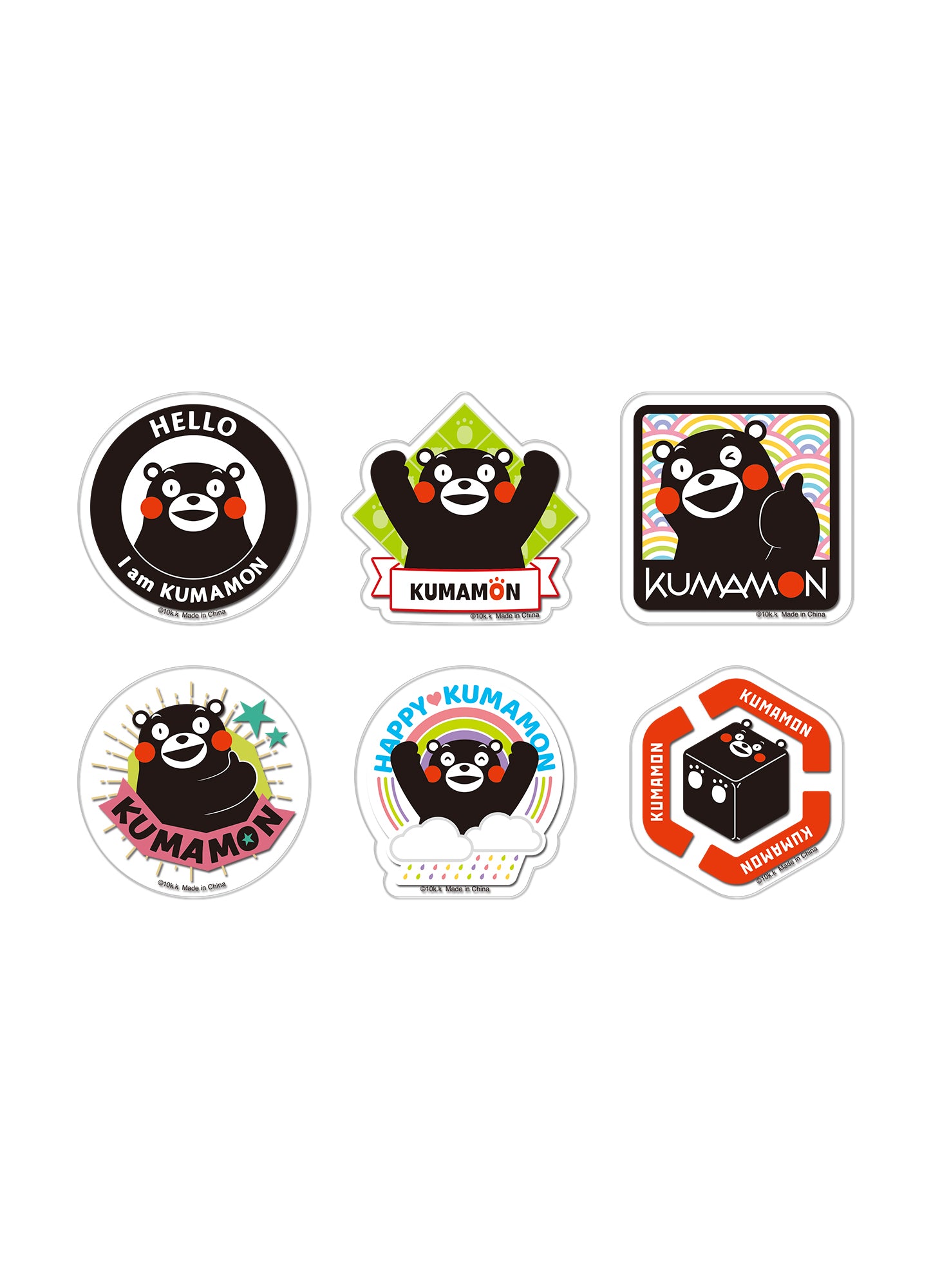 Kumamon - Kumamon Emblems Transparent Die-Cut Sticker Set